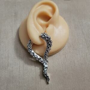 Illusion octopus tentacle post earrings, thick through-ear effect